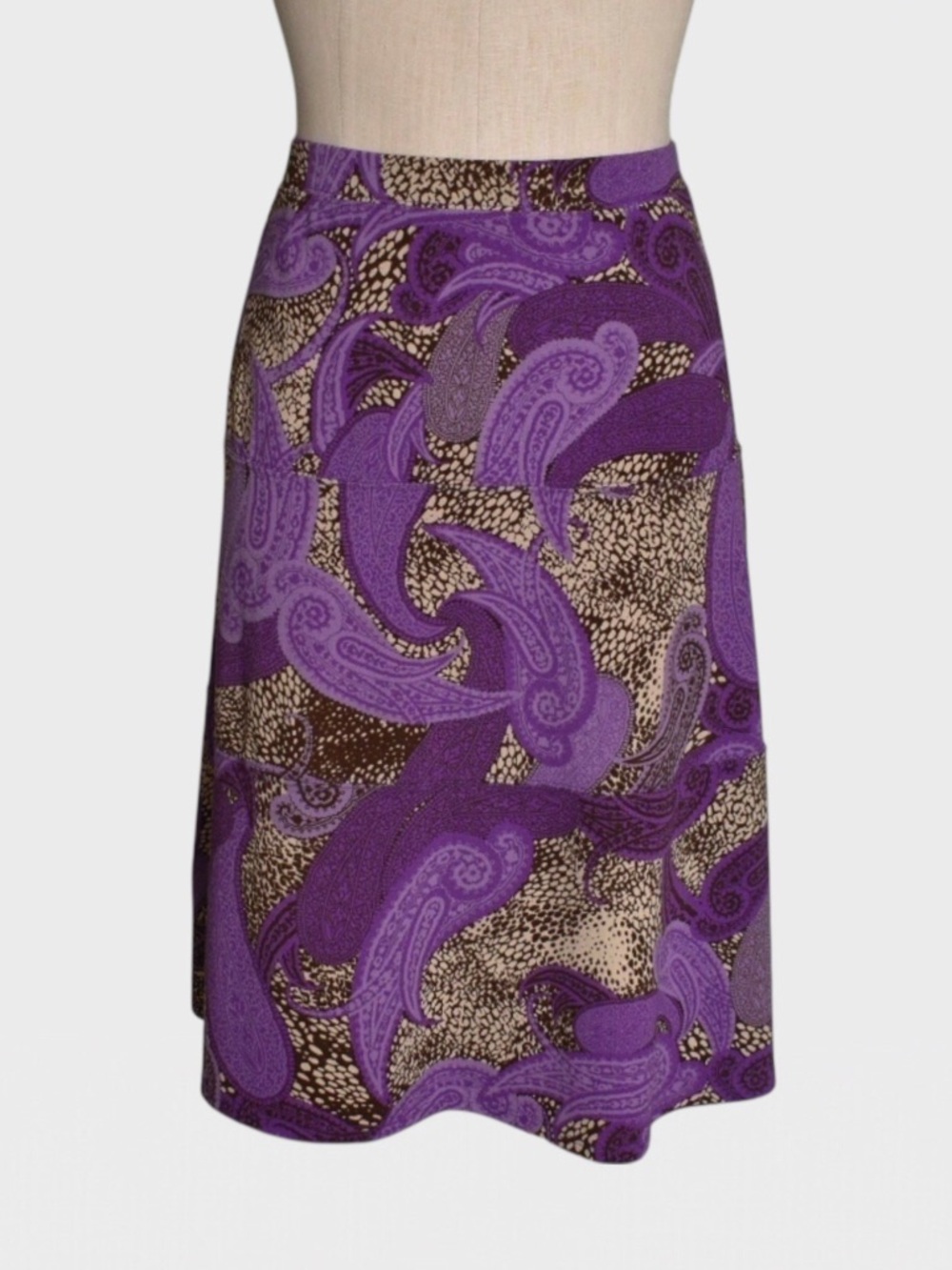 Jaclyn Smith Paisley Print Stretch A-Line Skirt